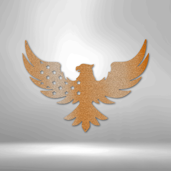 Patriotic Eagle Steel Sign Laser Cut Powder Coated Home & Office Metal Wall Deco